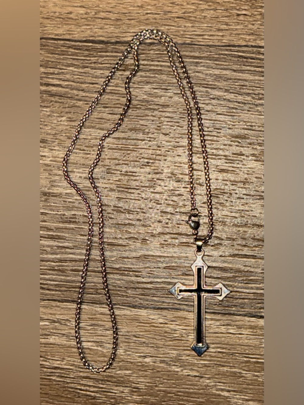 NWOT Stainless Steel Cross Pendant Necklace